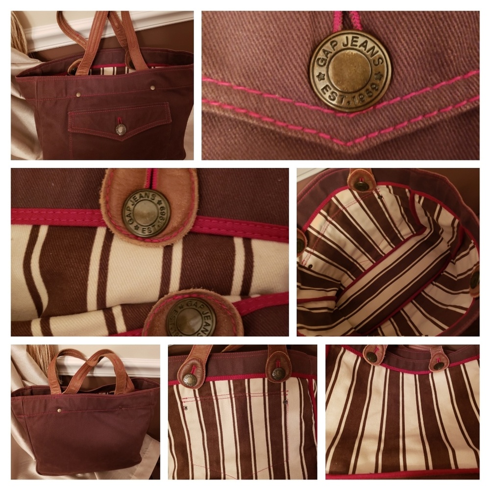 The Gap Reversible Leather Strap Tote Bag